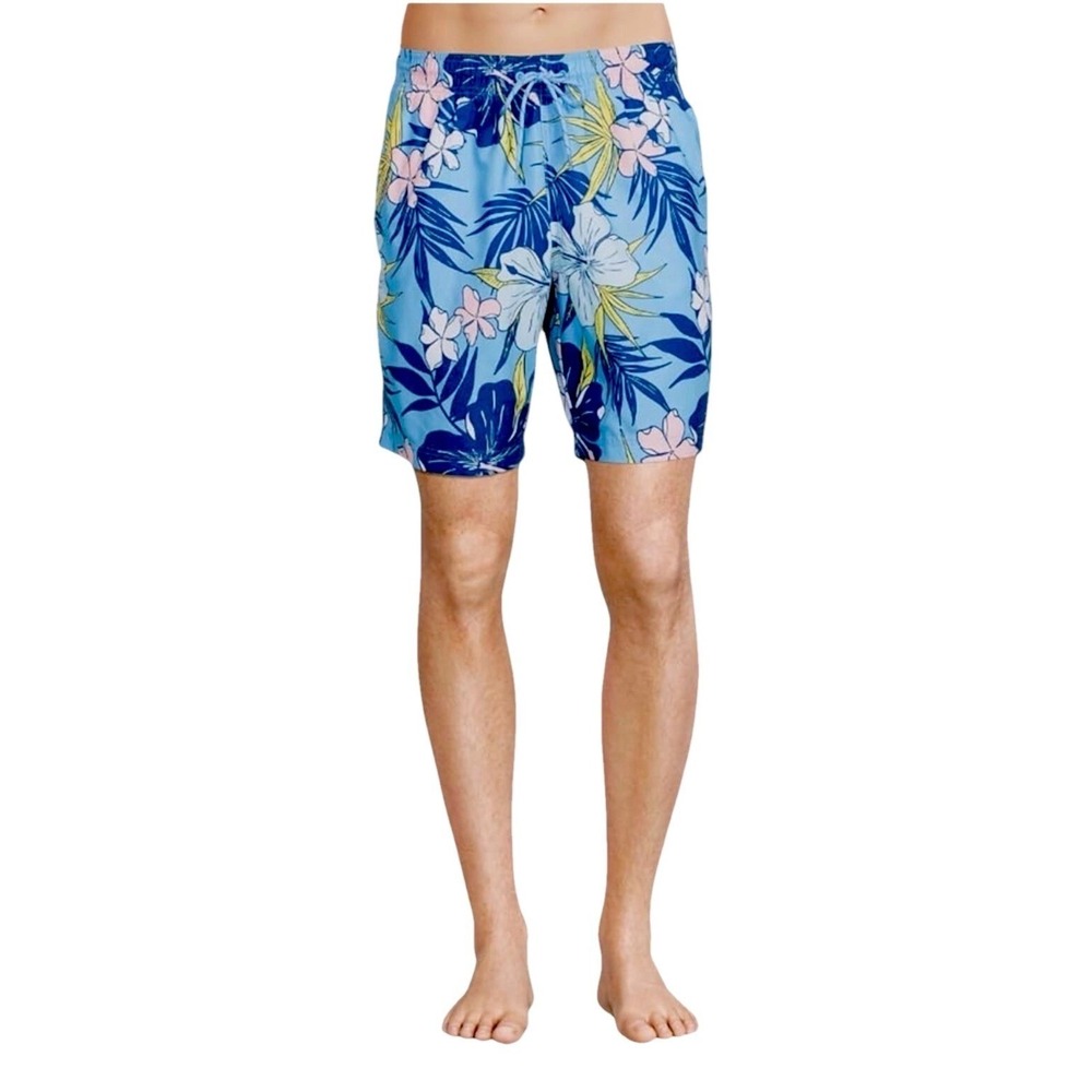 George Men's Clothing Tropical Aqua Quartz All Guy Swim Trunk Shorts Size L New